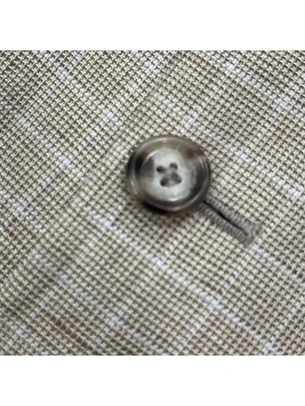 Jos. A. Bank 44R Linen Cotton Blazer Taupe Windowpane Sport Coat Men’s Summer